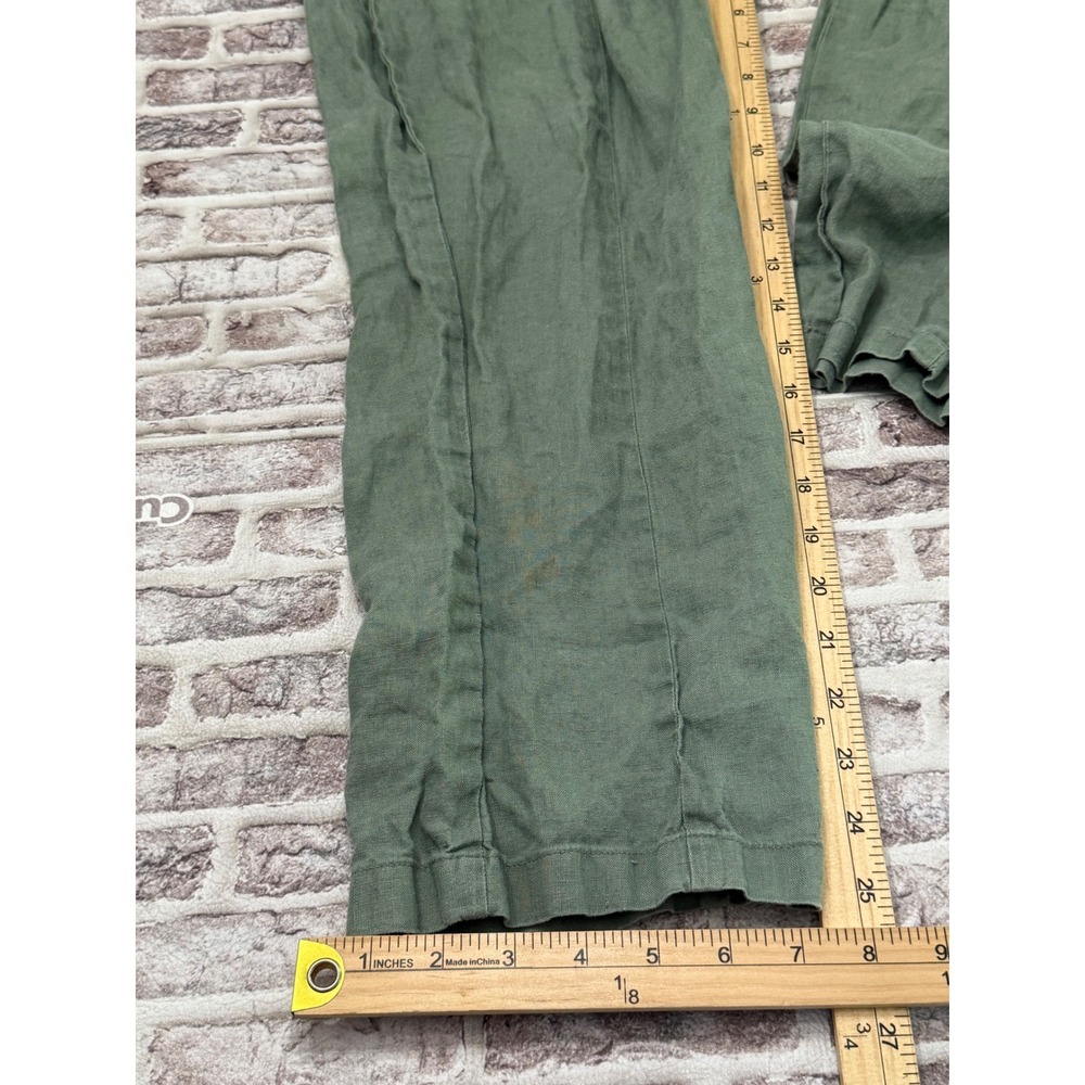 Quince European Linen Tapered Ankle Pants Light Cargo Green Large - Picture 8 of 9